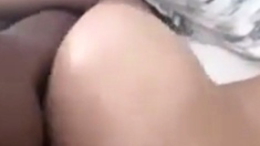 Big ass brunette MILF amateur in sexy black pantyhose