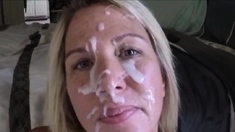 Milf Waits for the Cum to Dry After a Facial