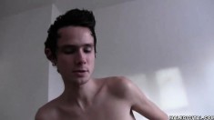Sexy brunette boy with nice oral skills is ready for some anal action