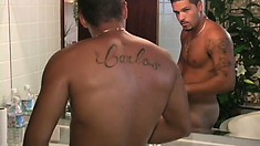 Exotic Studs Drill Into A Tight White Guy After Taking A Shower