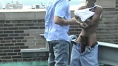 Two Black Guys Rico And Magnus Get Involved In Wild Gay Action On The Rooftop