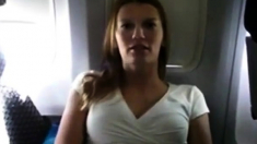 Girl Is Getting Wet In Private Plane