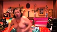 Crazy Grandmother In Webcam