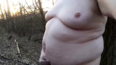 Chubby Masturbates In The Woods